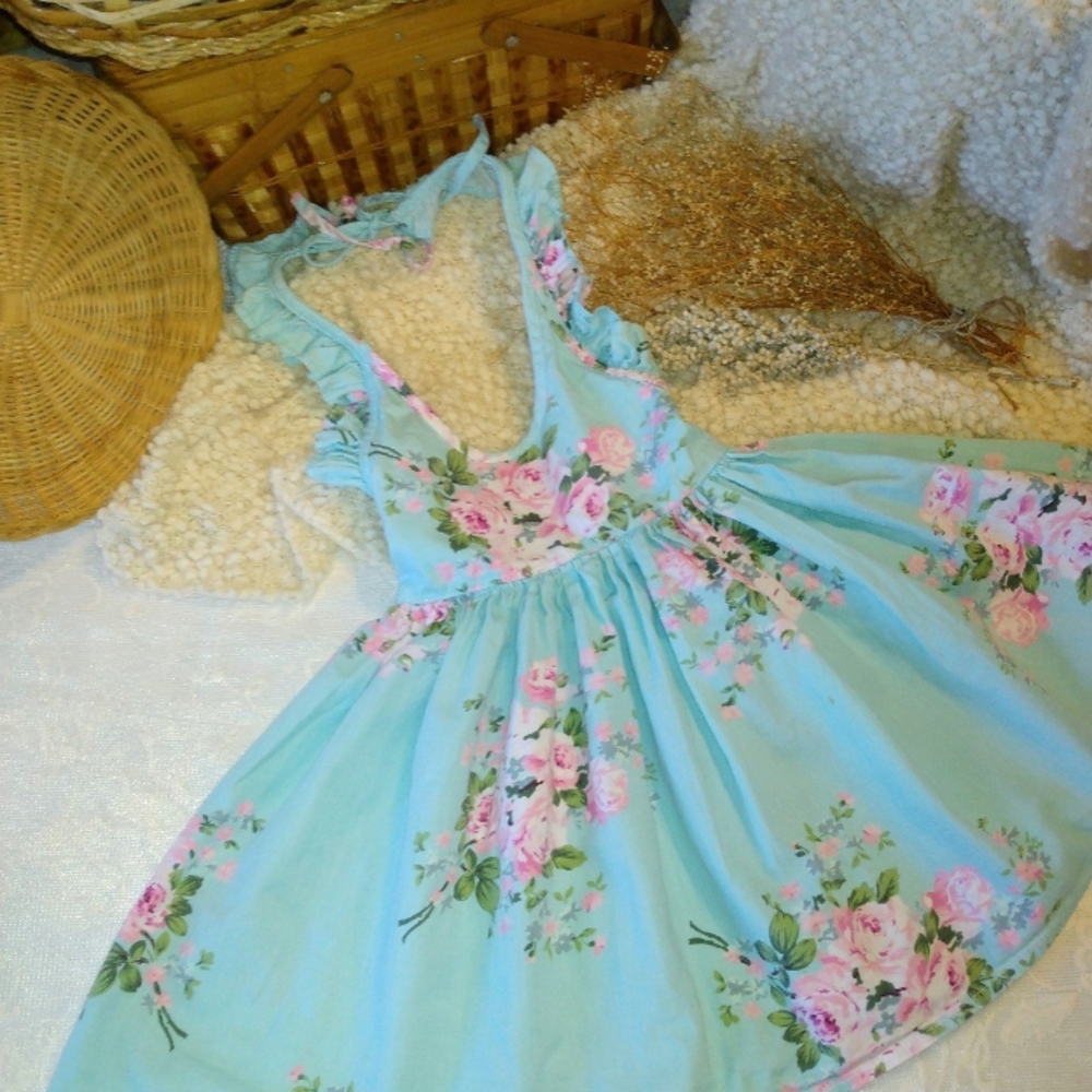 Floral Blue Kids Dress